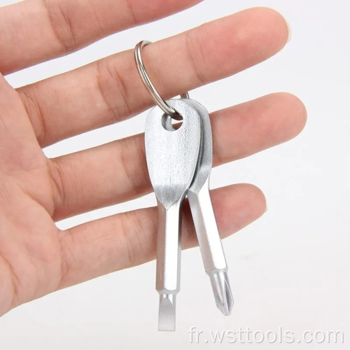 Mini tournevis de poche avec porte-clés
